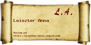 Leiszter Anna névjegykártya